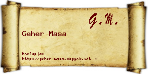 Geher Masa névjegykártya